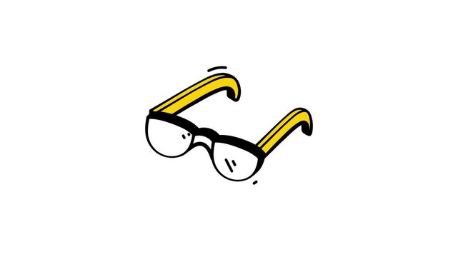 Classic doodle eyeglasses symbolizing vision, reading, and academic focus