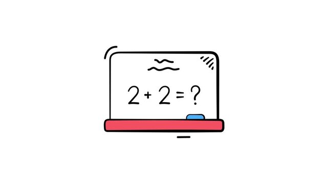 Hand drawn board with math equation representing classroom mathematics