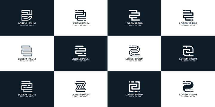 Modern geometric inspirational letter z logo vector design collection
