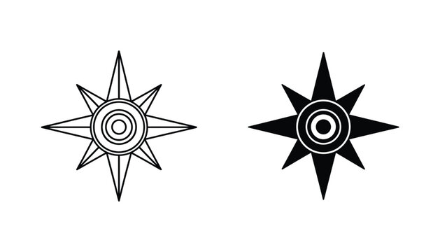 Compass Star Icon Navigation Symbol Directional Guidance