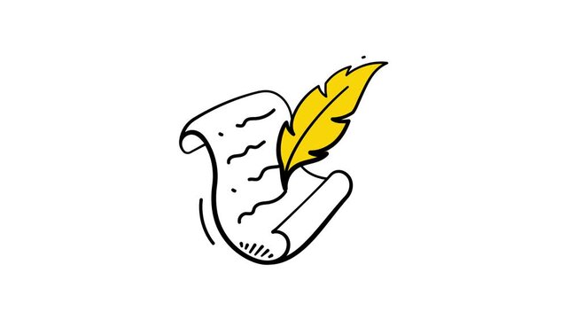 A classic scroll and quill representing writing, literature, and creativity