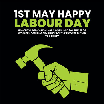 1st May Happy Labour Day post design workers rights union celebration banner social media template