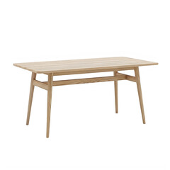 Fototapeta premium Modern wooden dining table with four matching chairs