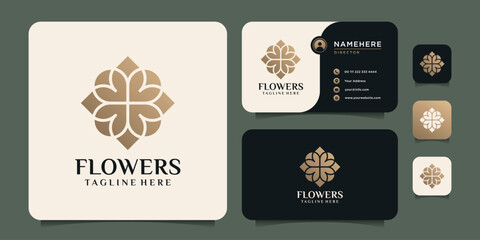 Naklejka premium Bloom flower logo icon design bundle
