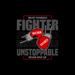 Naklejka premium quote for boxing sport print 