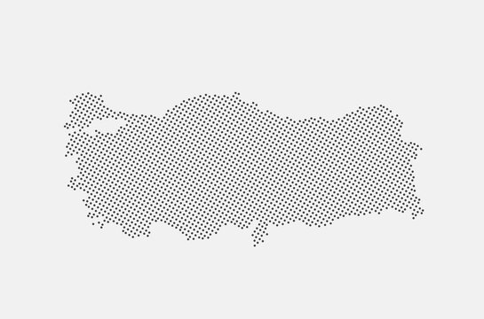 Turkey dotted map isolated on a white background. Turkey Map background. Map of Turkey with dots. Vector illustration