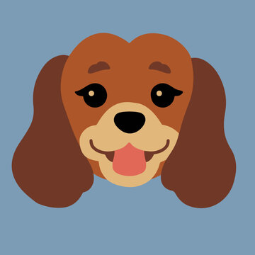 Cute Brown Cocker Spaniel Dog Face