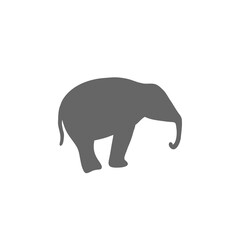 Fototapeta premium Elephant Silhouette Icon Minimal Pictogram Grey on Black – Wildlife Design