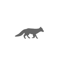 Fototapeta premium Fox Silhouette Icon Pictogram Gray on Black – Animal Graphic Symbol