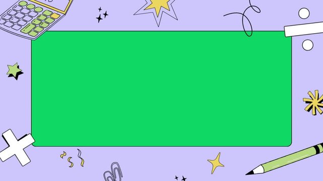 Back to School Education Frame with Green Screen Placeholder