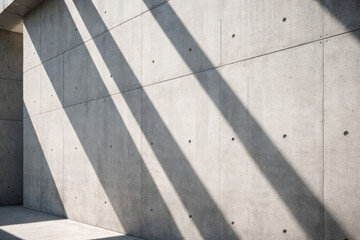 Fototapeta premium Modern concrete wall casting long shadows in sunlight