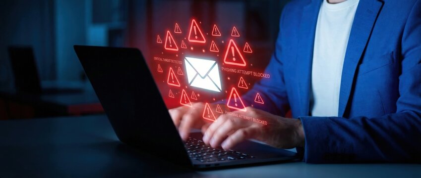 Urgent cybersecurity alert overcoming digital threats in remote work environments with real-time monitoring and alert systems