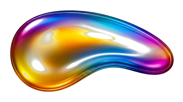 Abstract colorful liquid droplet shape with iridescent shine chrome effect metallic effect chrome paint color spectrum chrome texture liquid metal colorful iridescent abstract metallic