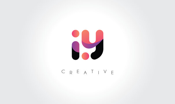 IY Modern Gradient Abstract Logo &ndash; Creative Rounded Lettermark Branding Design