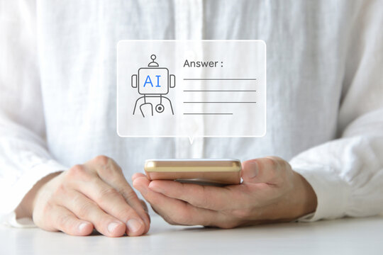 スマホでAIドクターから答えを得る人物