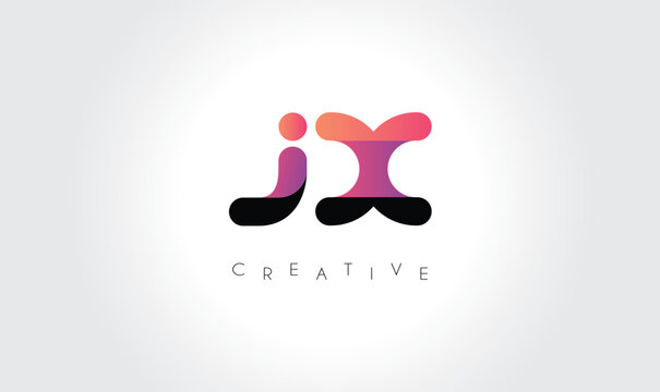 JX Modern Gradient Abstract Logo &ndash; Creative Rounded Lettermark Branding Design