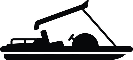 Modern simple pontoon boat icon watercraft recreation travel graphic vector illustration © CreatiMart