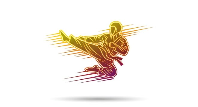 A man in a dynamic pose with motion lines