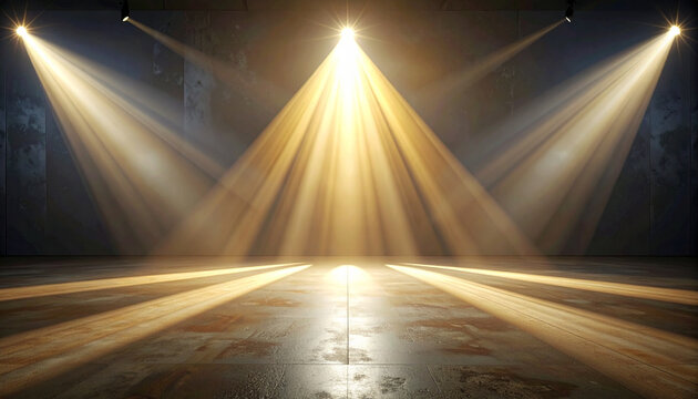 Dramatic stage lighting with beams