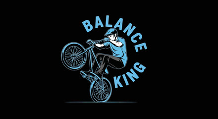 Naklejka premium Master Of The Bicycle Wheelie Performing Extreme Stunt
