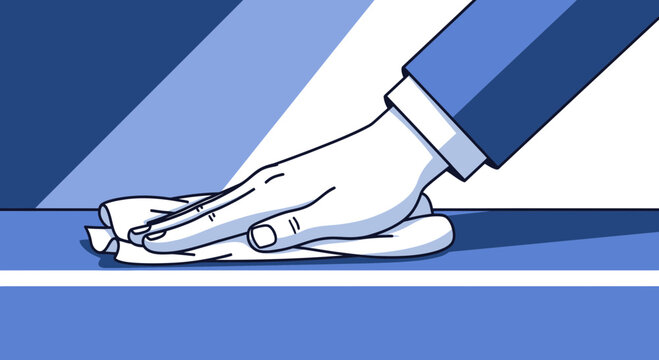 Meticulous Hand Polishing Surface With Cloth