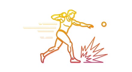 Fototapeta premium Athlete throwing a discus with motion lines