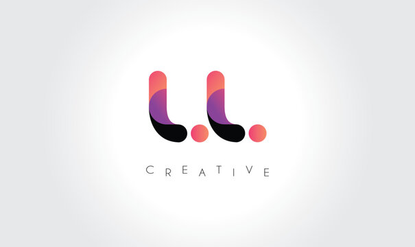 LL Modern Gradient Abstract Logo &ndash; Creative Rounded Lettermark Branding Design