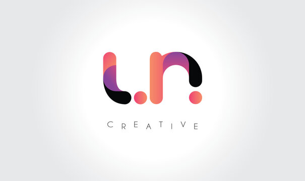 LN Modern Gradient Abstract Logo &ndash; Creative Rounded Lettermark Branding Design