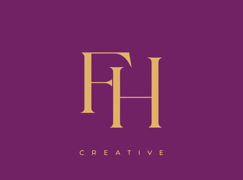 Minimalist FH Letter Monogram Logo Design