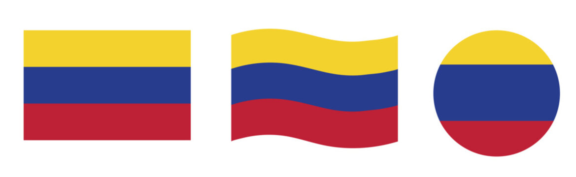 Colombia flag, wide brush stroke on transparent background vector