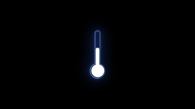 futuristic neon light ui animation with temperature control concept.