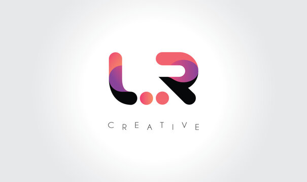 LR Modern Gradient Abstract Logo &ndash; Creative Rounded Lettermark Branding Design