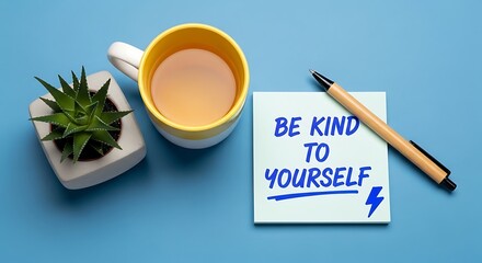 Naklejka premium Self care and kindness concept.