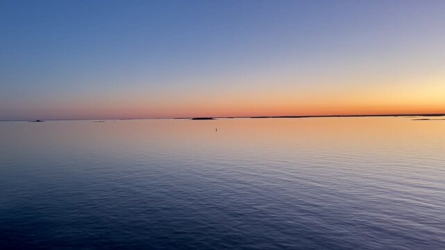 Nordic Coolcation Experience: Sunset over Gulf of Finland Spring Baltic Sea in Helsinki 4K