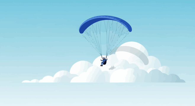 Paragliding Adventure High Above Fluffy Clouds
