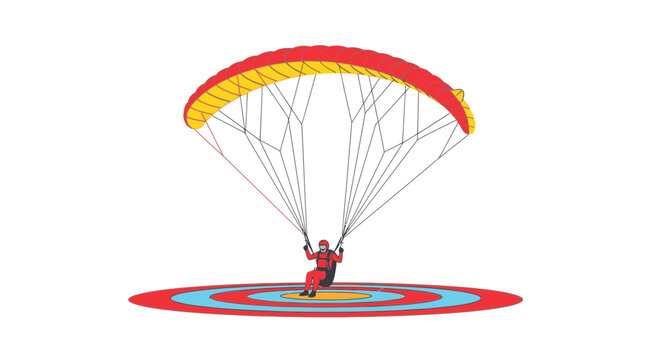 Paragliding Pilot Landing Successfully On Target
