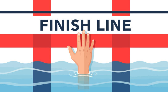 Reaching The Finish Line Victory Celebration In The Water Sports