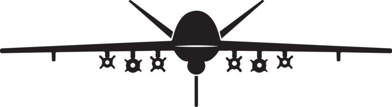 Military airplane, stealth fighter jet, black aircraft, vector illustration