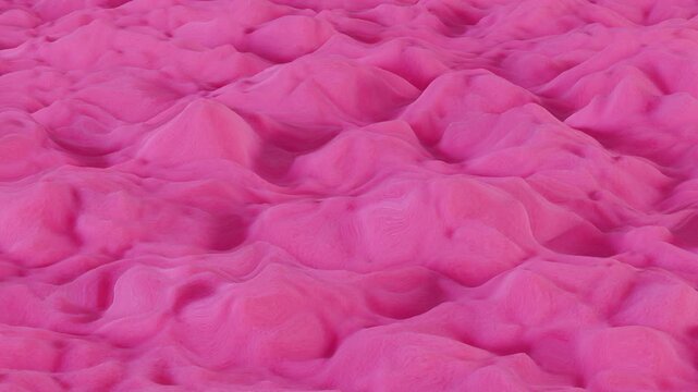 Looped animation. The abstract relief surface smoothly oscillates endlessly, creating the effect of continuous organic movement. The plastic texture vibrates and transforms mesmerizingly, forming a dy
