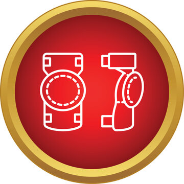 Outline icon representing protective kneepads for safety in sports