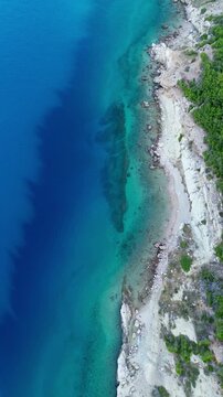 Aerial view of the coastline of Biokovo, Makarska, Croatia