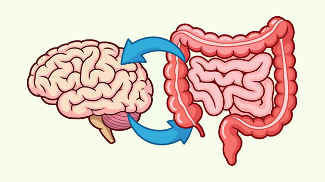 Illustrative representation of the gutbrain axis showing bidirectional communication between the brain and intestines