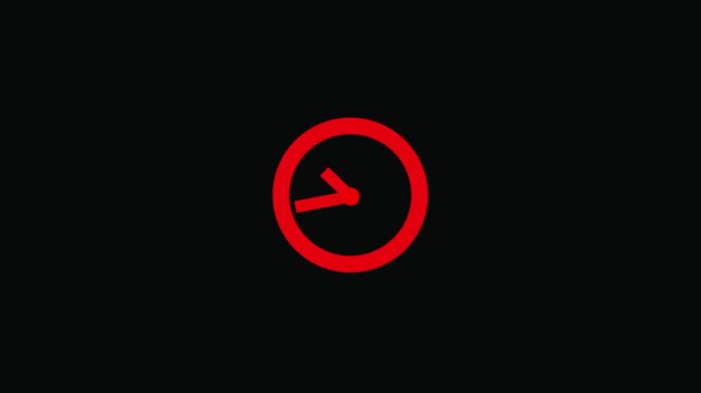 Simple time Clock icon motion graphic