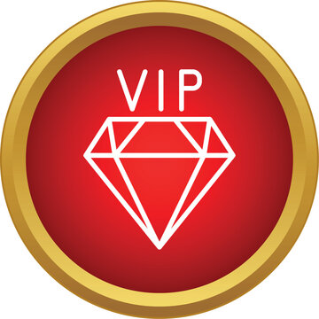 Red and gold vip diamond icon signifying exclusive access and premium benefits