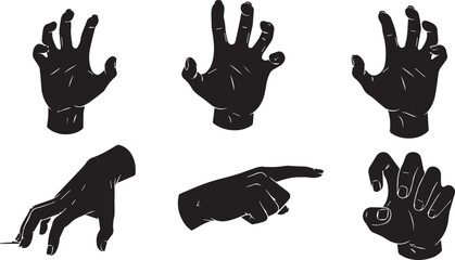 Fototapeta premium Horror Zombie Hand Silhouettes for Halloween Design