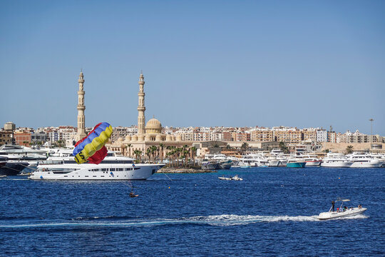 Yachten, Rotes Meer, Al Mina Moschee, Hurghada, &Auml;gypten