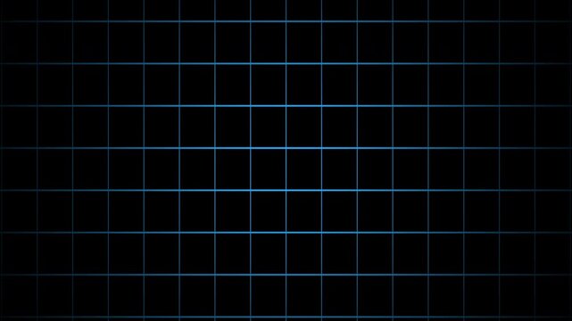 Moving blue grid black background neon glow techno futuristic cyberspace digital ideal for sci-fi user interfaces, coding backgrounds