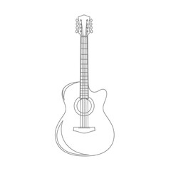 Obraz premium Acoustic Guitar Line Art Illustration