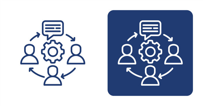 Communication Flow icon, with contrast background.