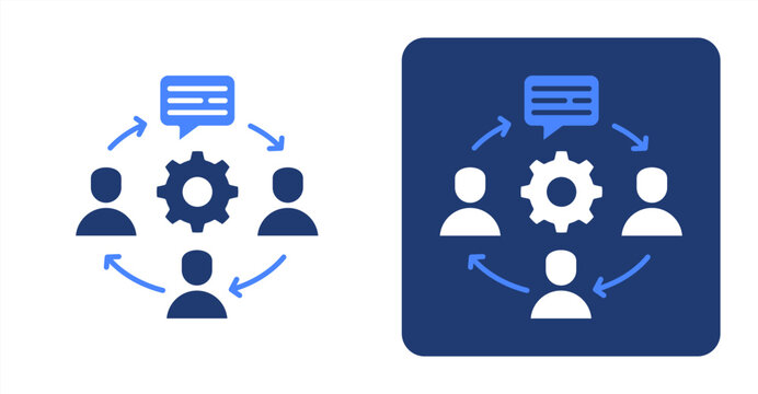 Communication Flow icon, with contrast background.